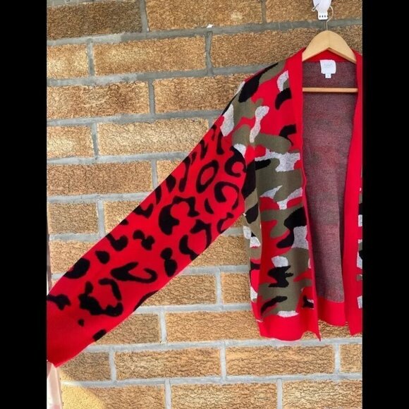 Sen cocoon camoflage open sweater m - Picture 2 of 15